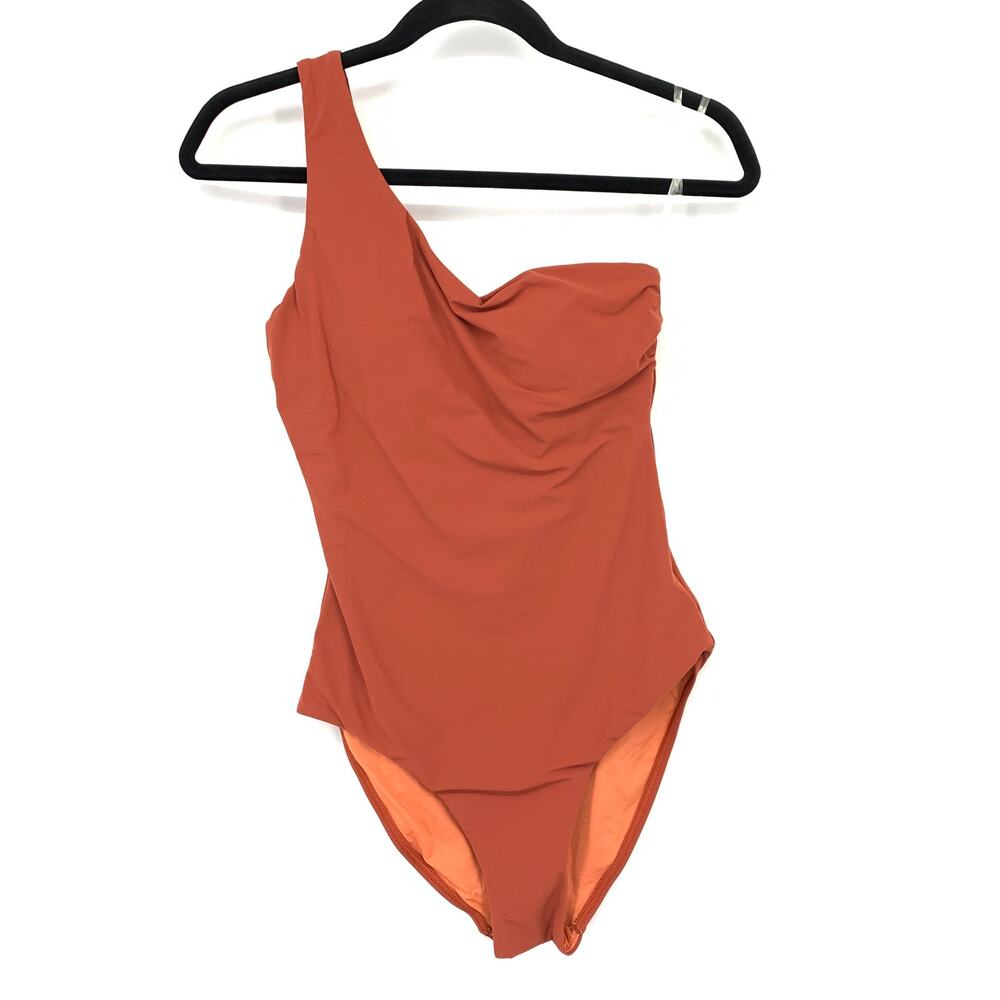 Jets Australia One Shoulder One Piece Swimsuit Womens US Sz 4 Dark Orange NEW